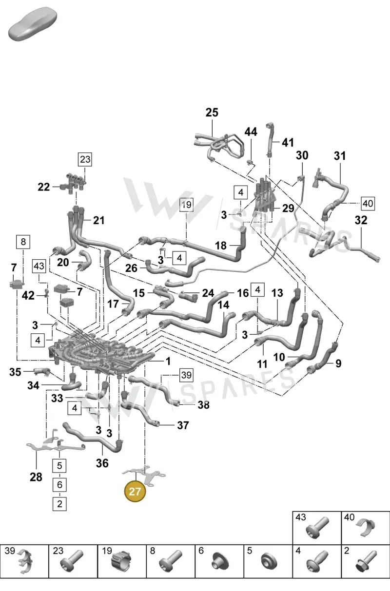 PAD121660 Porsche Bracket for Coolant Pipe