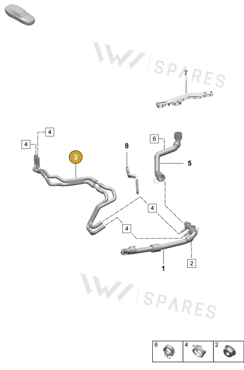 PAD122157B Porsche Coolant Hose