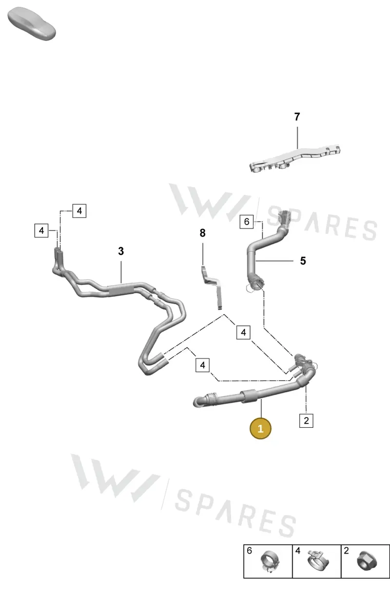 PAD122157D Porsche Coolant Hose