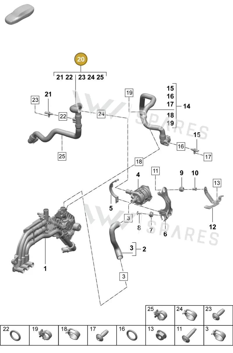 PAD122448 Porsche Coolant Hose