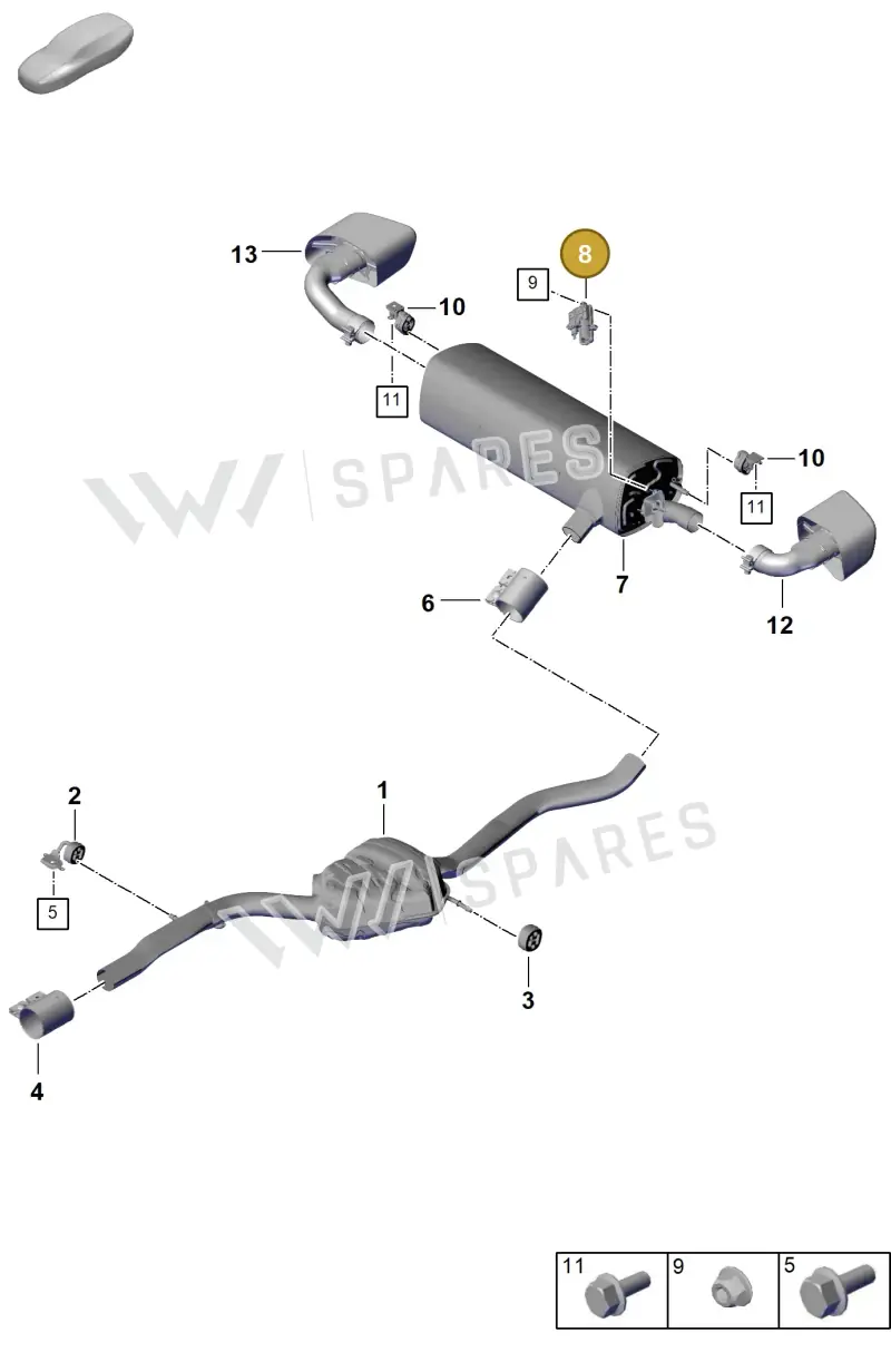 PAD133246 Porsche Servomotor for Exhaust Flap