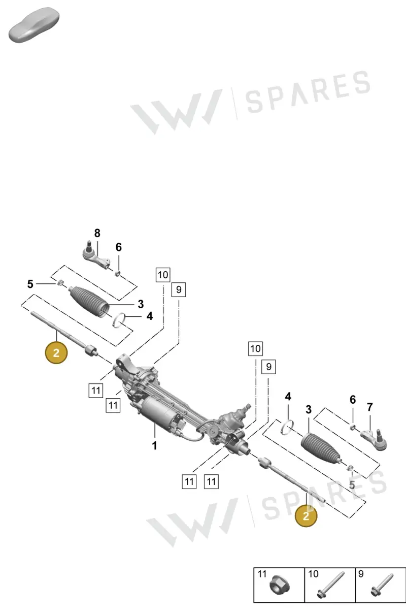 PAD423810 Porsche Track Rod