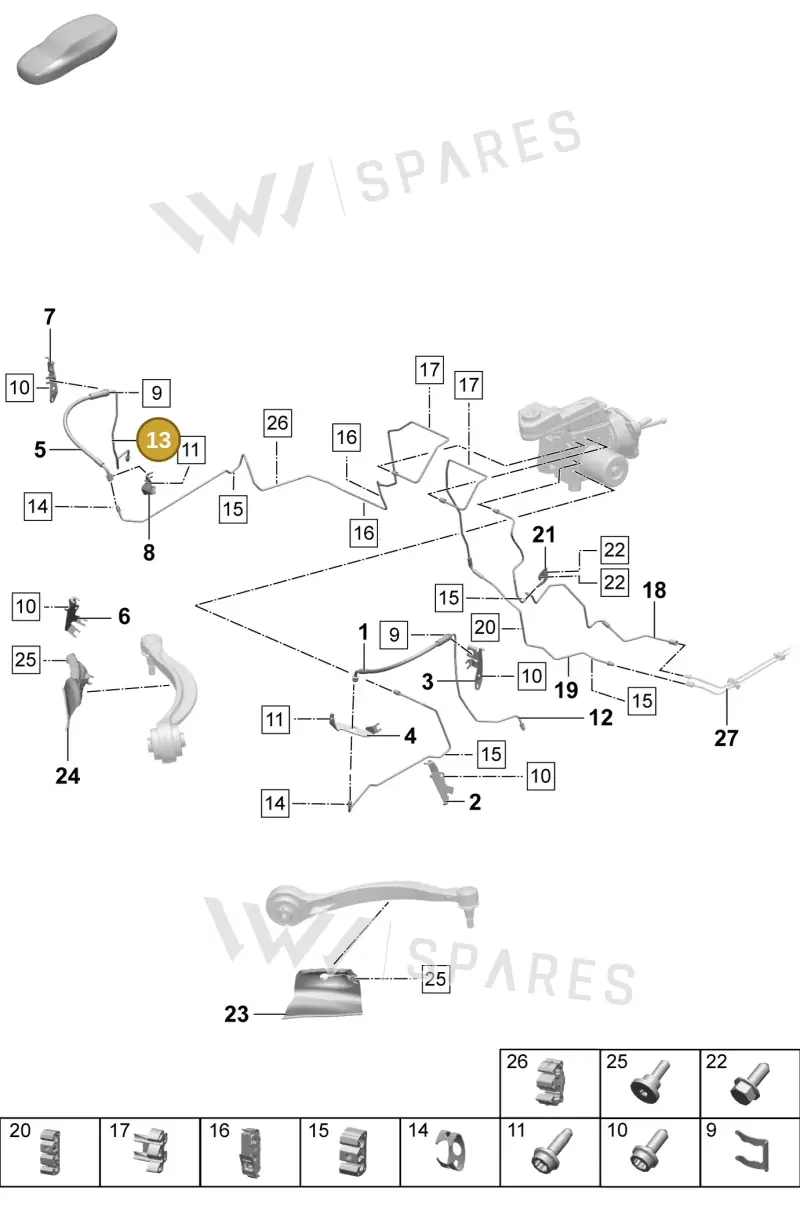 PAD614724 Porsche Brake Line