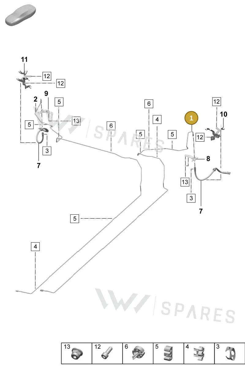PAD614727 Porsche Brake Line