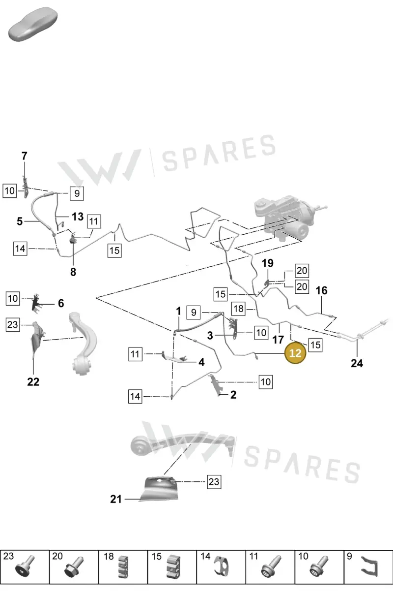 PAD614743 Porsche Brake Line