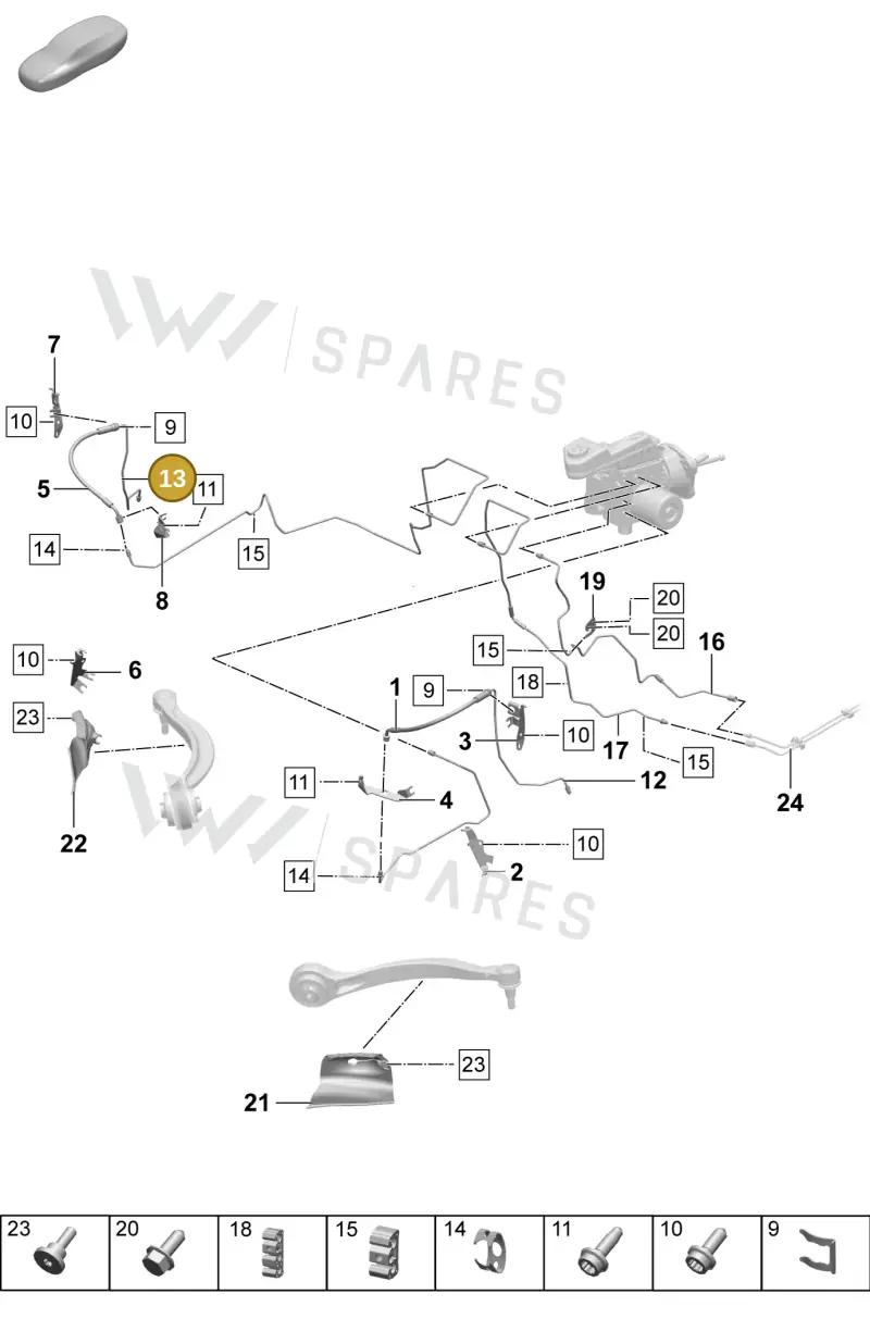 PAD614744 Porsche Brake Line