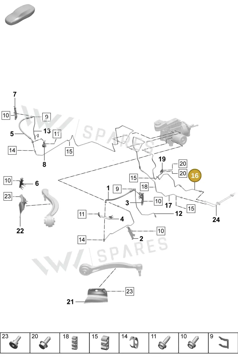 PAD614745 Porsche Brake Line