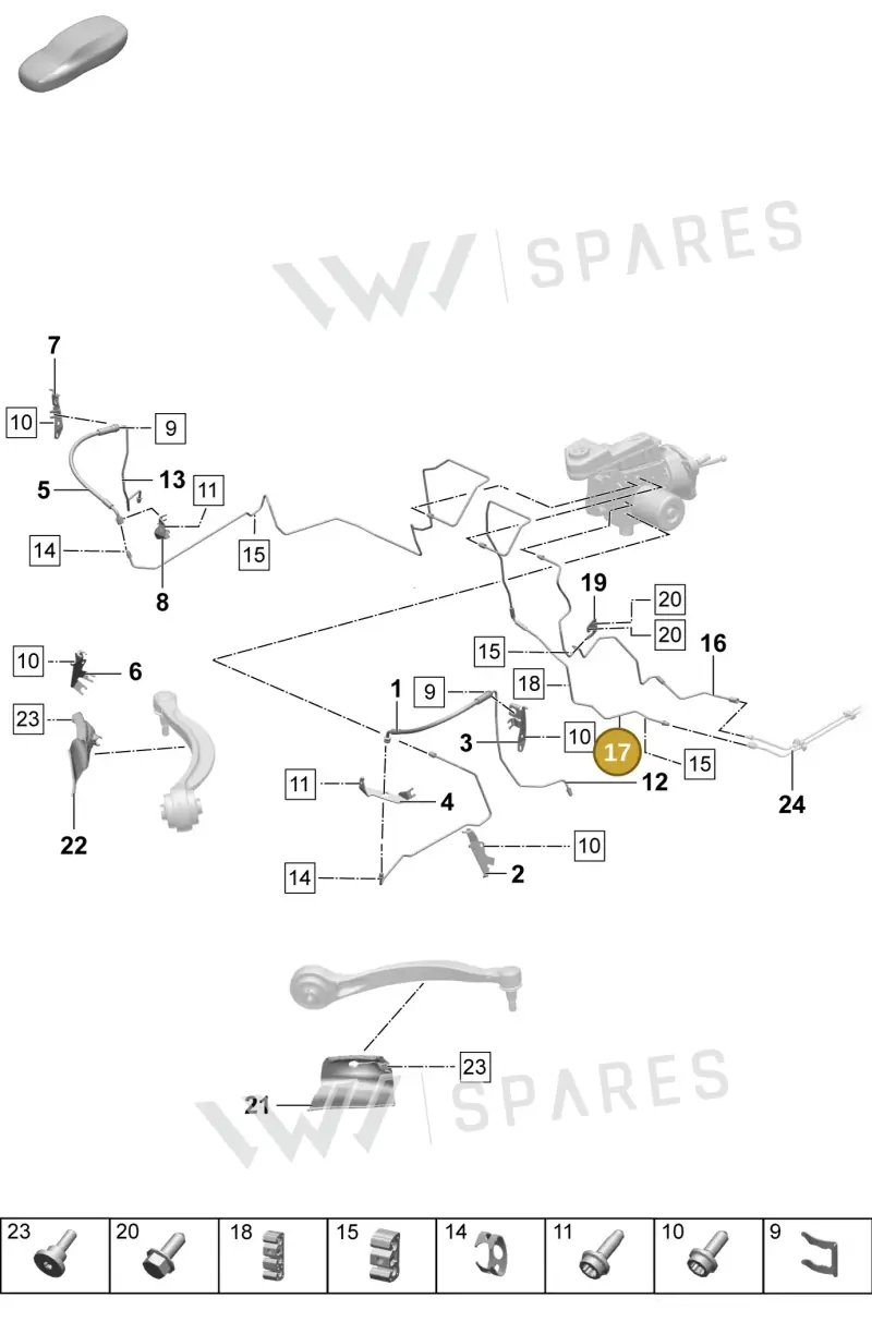 PAD614746 Porsche Brake Line