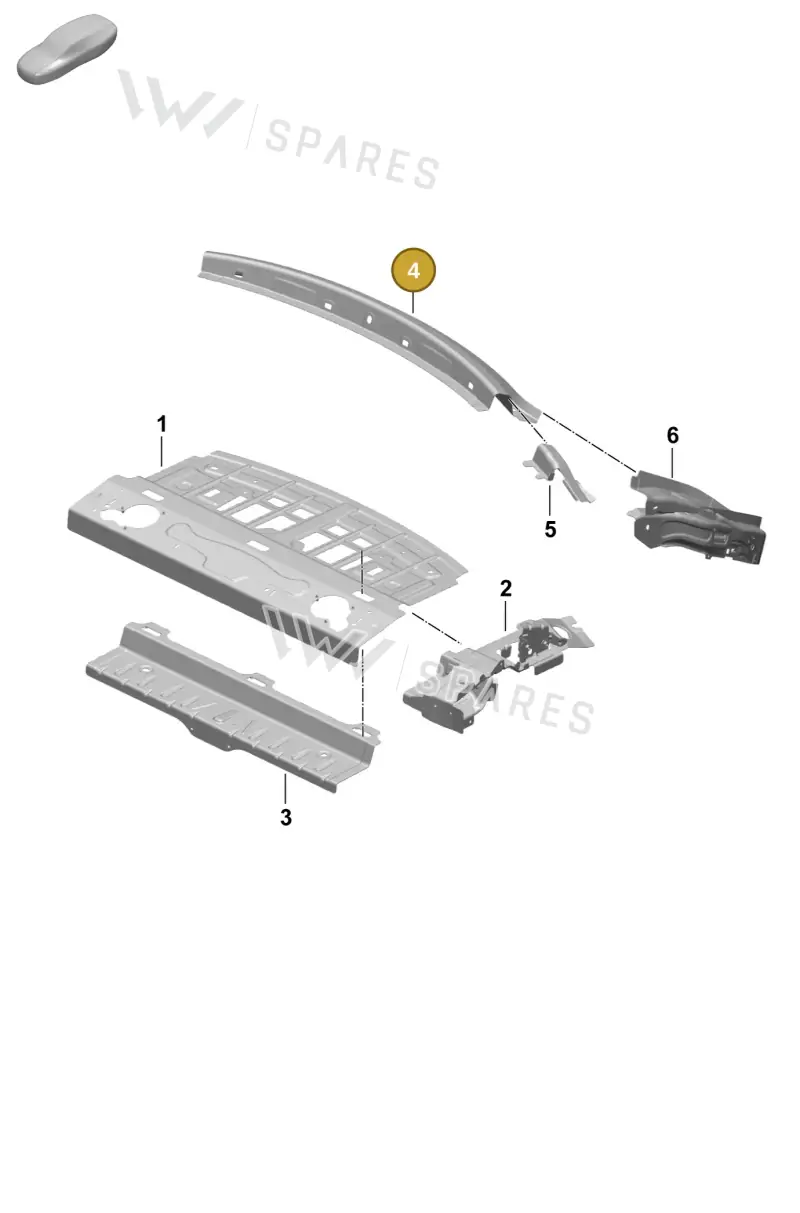 PAD813531GRV Porsche Rear Window Frame (Primed GRV)