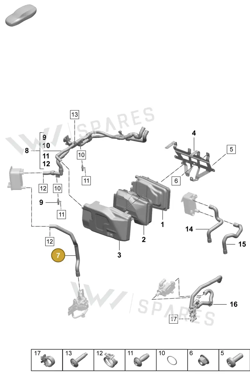 PAD815551 Porsche Heating Hose