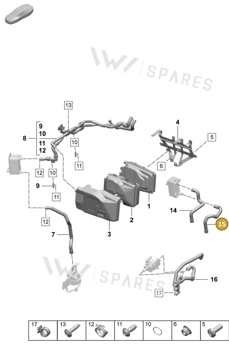 PAD815572 Porsche Heating Hose