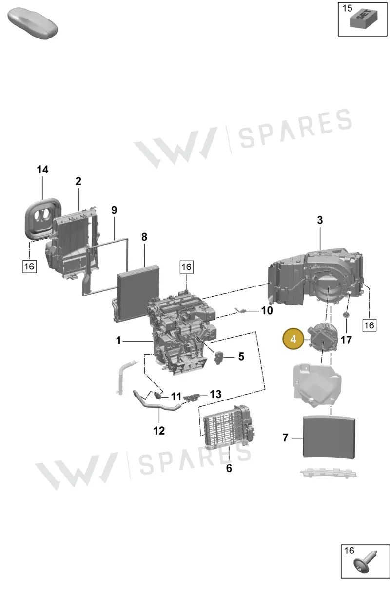 PAD820021 Porsche Fan Motor with Wheel