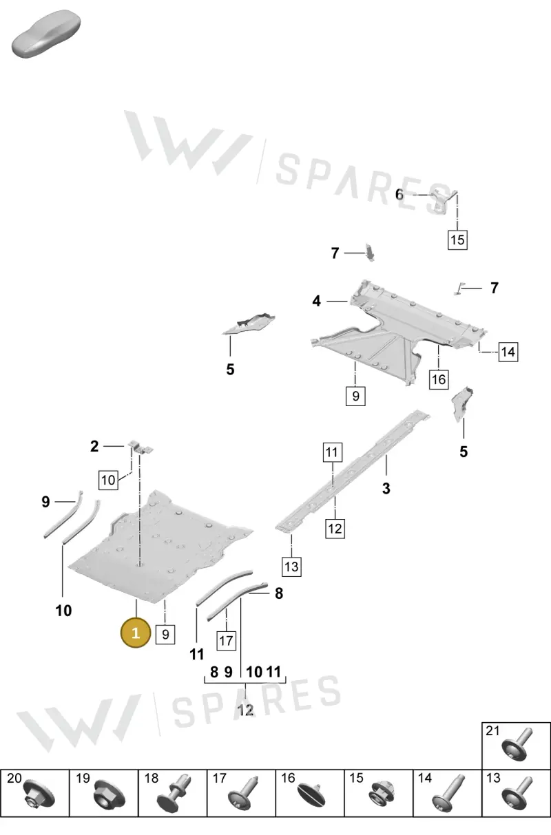 PAD825311B Porsche Underbody Trim