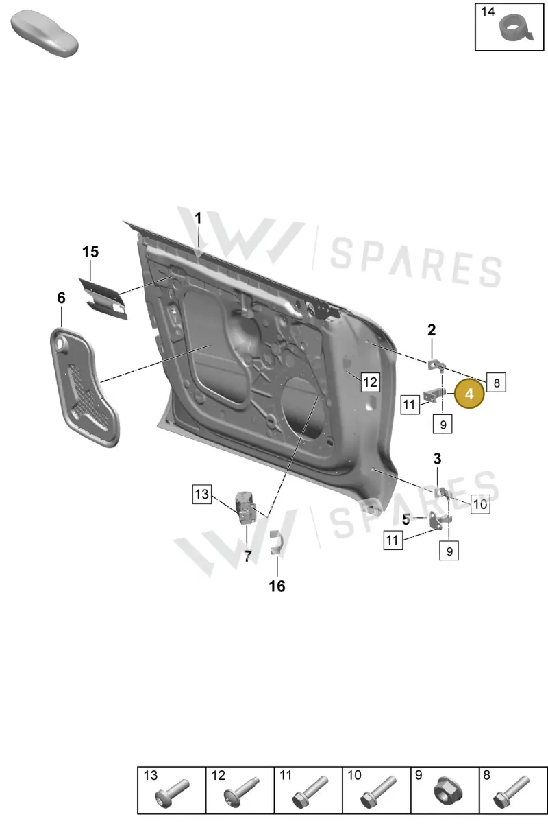PAD831410 Porsche Hinge Half
