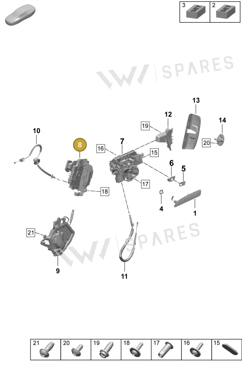 PAD837015C Porsche Door Lock