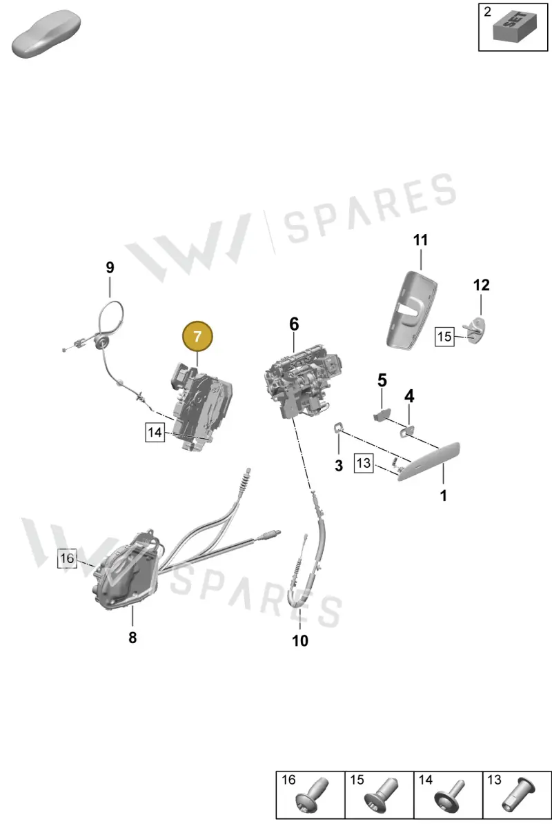 PAD839015 Porsche Door Lock
