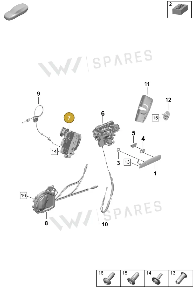 PAD839016 Porsche Door Lock