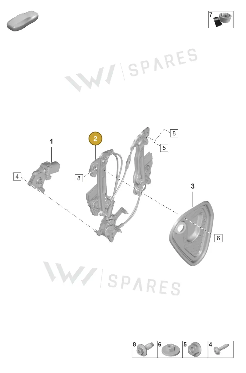 PAD839462A Porsche Window Regulator without Motor