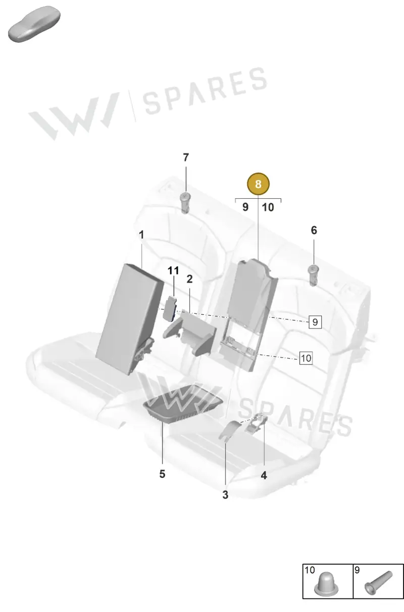 PAD8862655Q0 Porsche Through-Load Aperture (Black 5Q0)