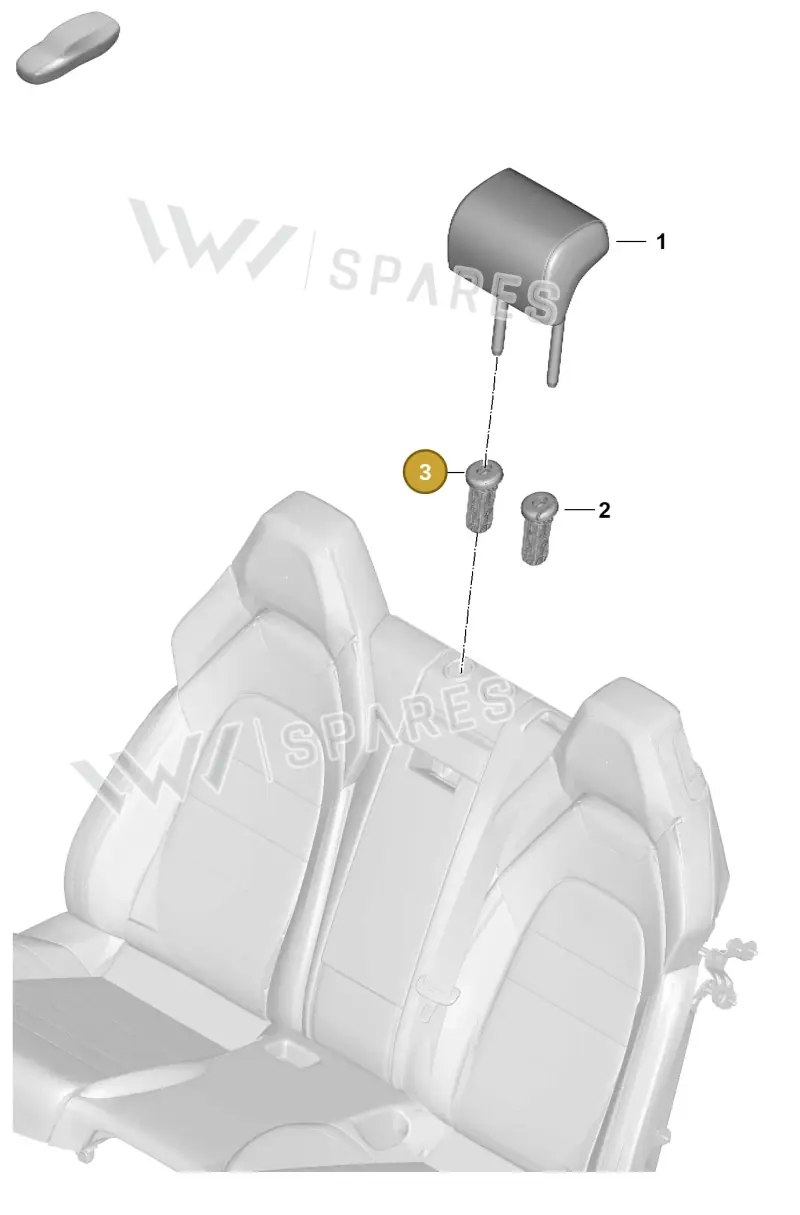 PAD886920A7N0 Porsche Guide for Head Restraint Adjustable (Espresso 7N0)