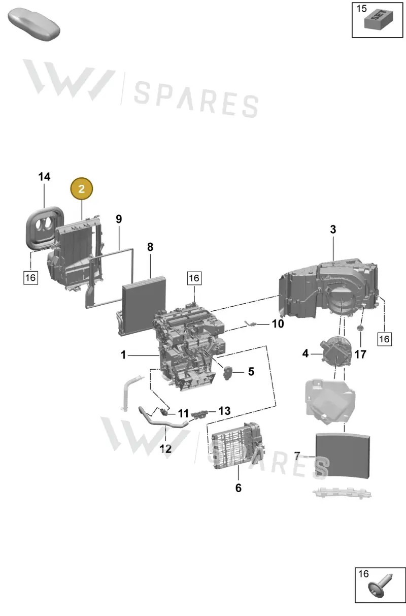 PAD898428 Porsche Evaporator Housing