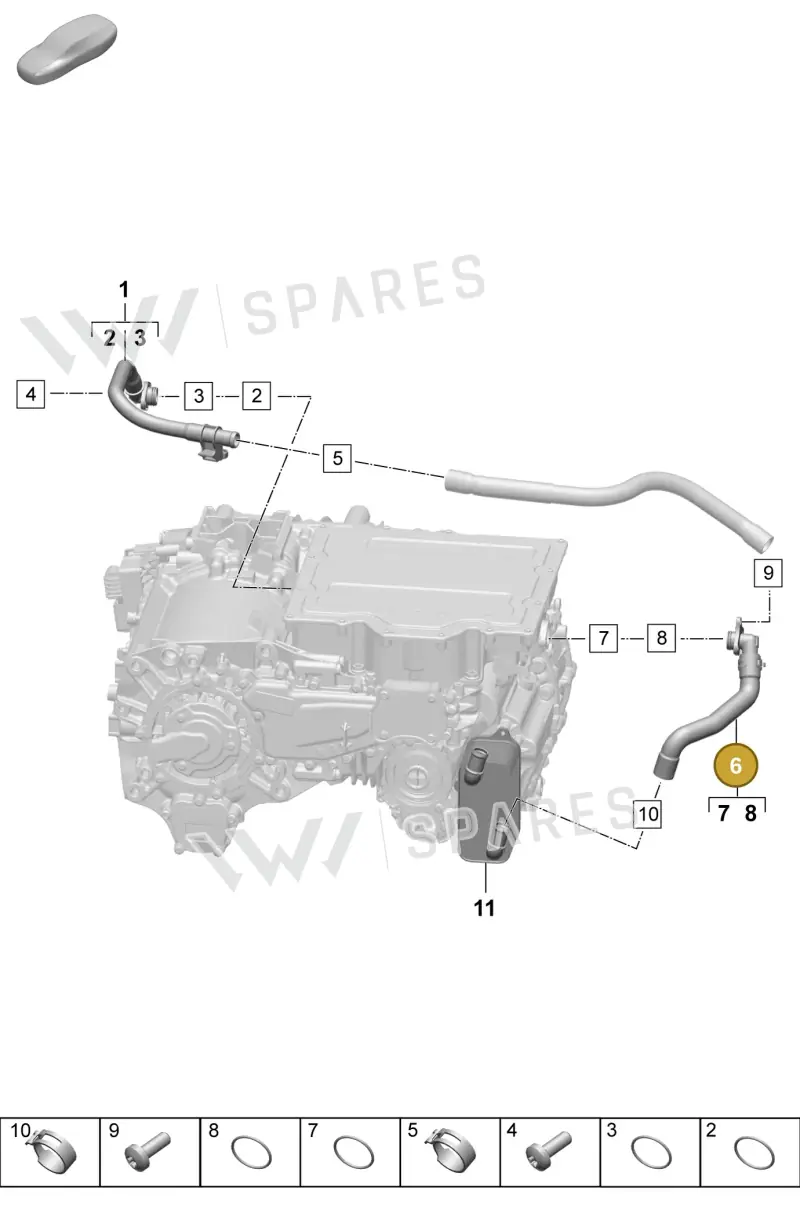 PAD901046A Porsche Coolant Pipe