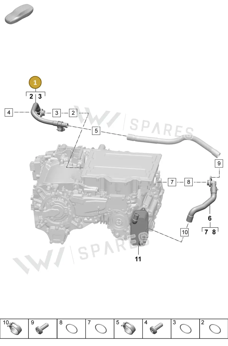 PAD901046 Porsche Coolant Pipe