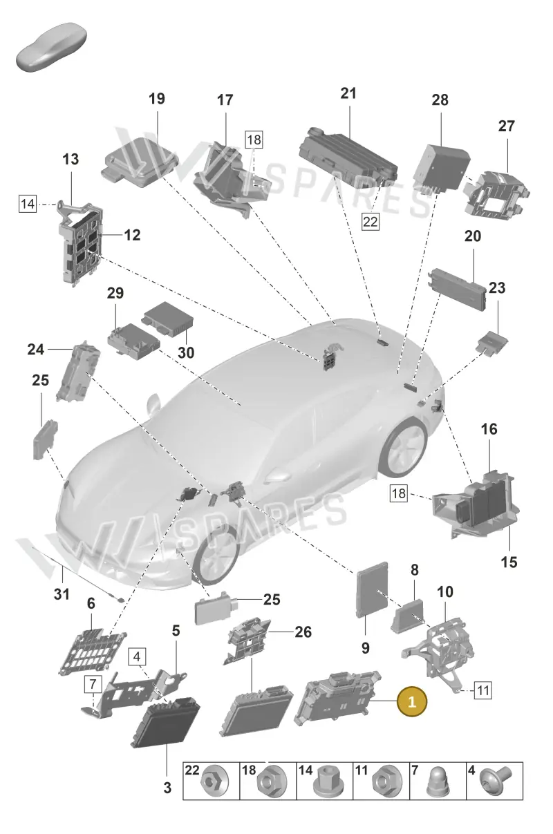 PAD907107C Porsche Control Unit for Driver Assistance Systems