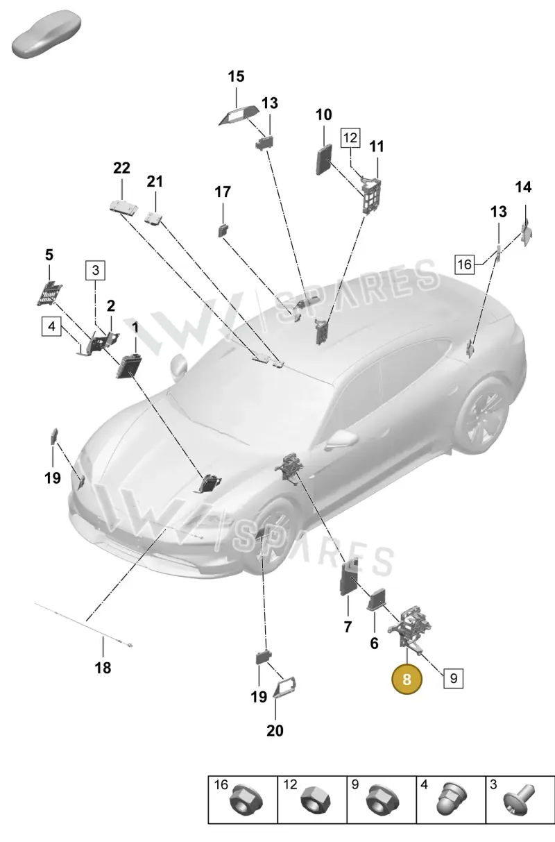 PAD907239A Porsche Retainer for Control Units