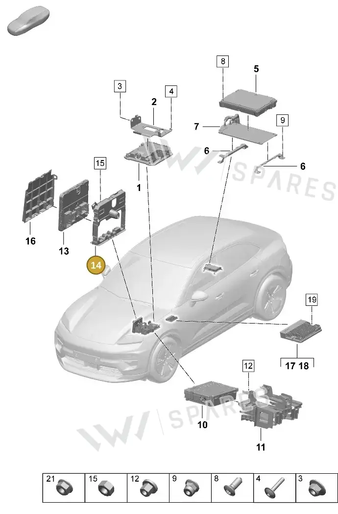 PAD907286A Porsche Retainer for Control Units
