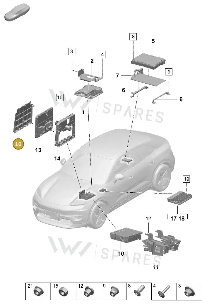 PAD907286B Porsche Retainer for Control Units