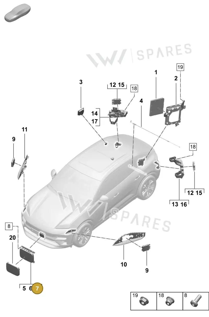 PAD907550B Porsche Radar Sensor with Control Unit