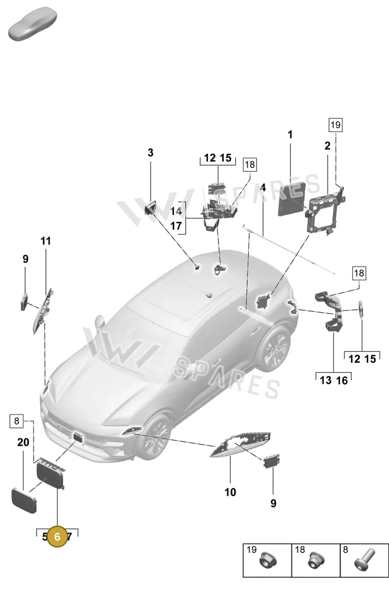 PAD907561C Porsche Radar Sensor with Control Unit