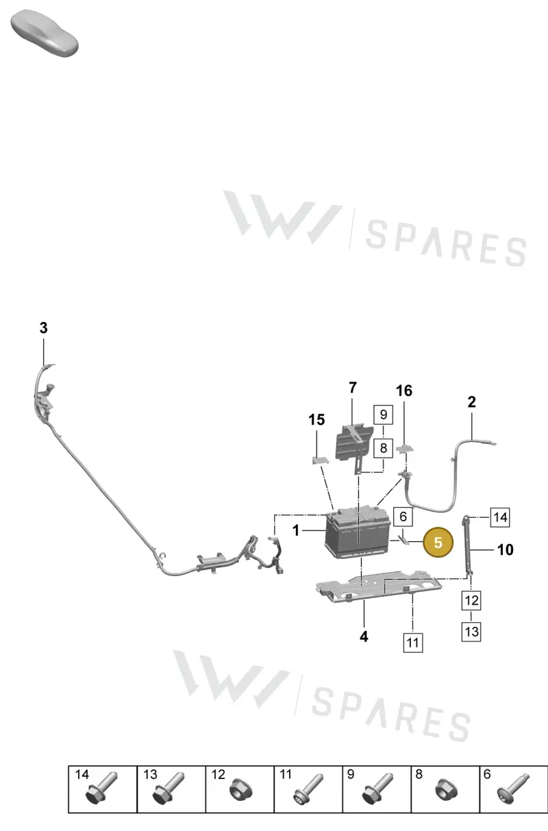 PAD915515 Porsche Clamping Strip for Battery