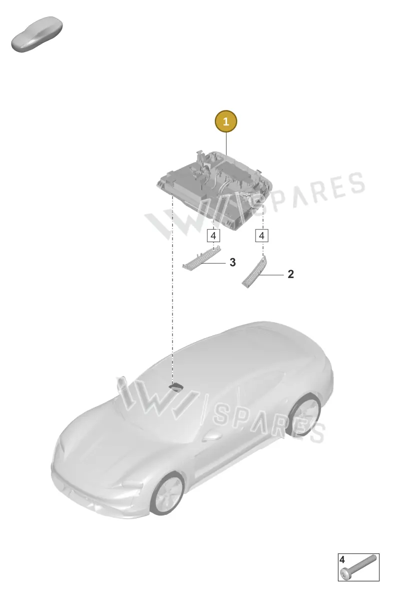 PAD959551BTBN Porsche Roof Console (Black TBN)