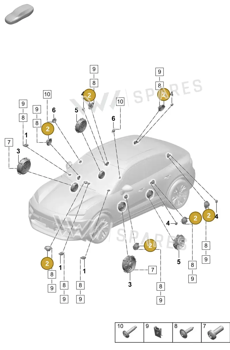PAE035415 Porsche Mid Tone Speaker