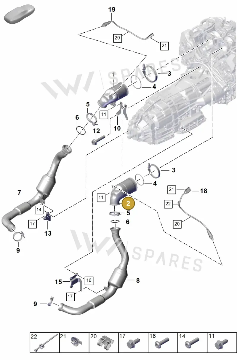 PAE254351 Porsche Catalytic Converter