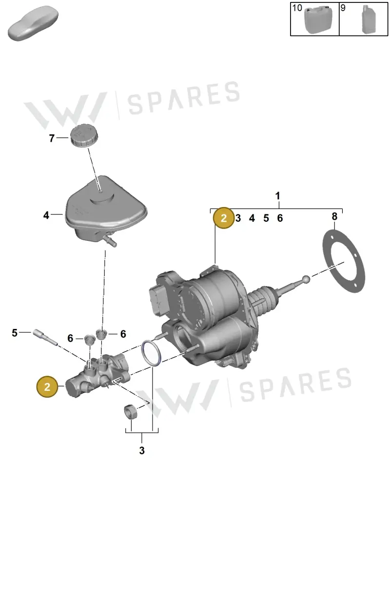 PAE614019A Porsche Tandem Brake Master Cylinder