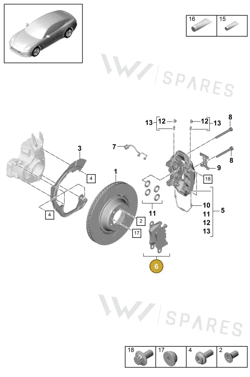 PAE698451 Porsche 1 Set of Brake Pads for Disk Brake