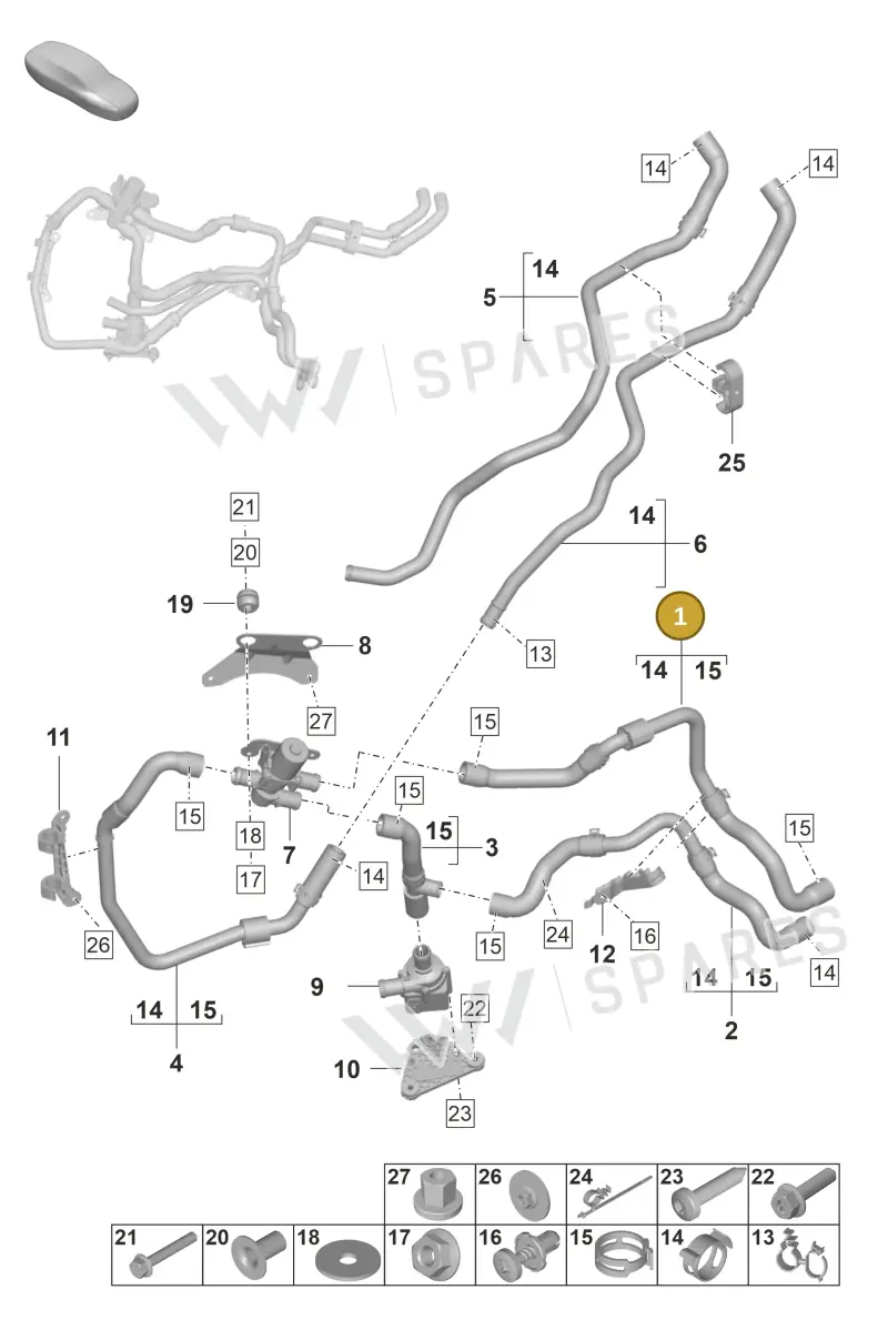 PAE819316 Porsche Heating Hose