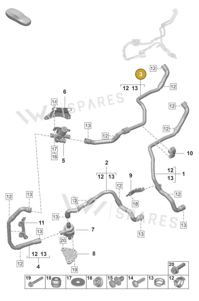 PAE819350 Porsche Heating Hose