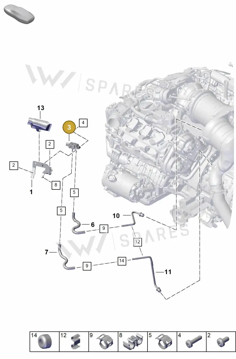 PAE906051D Porsche Pressure Difference Sender