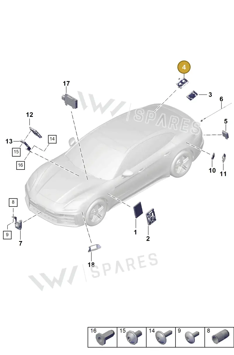 PAE907461 Porsche Retainer for Control Units