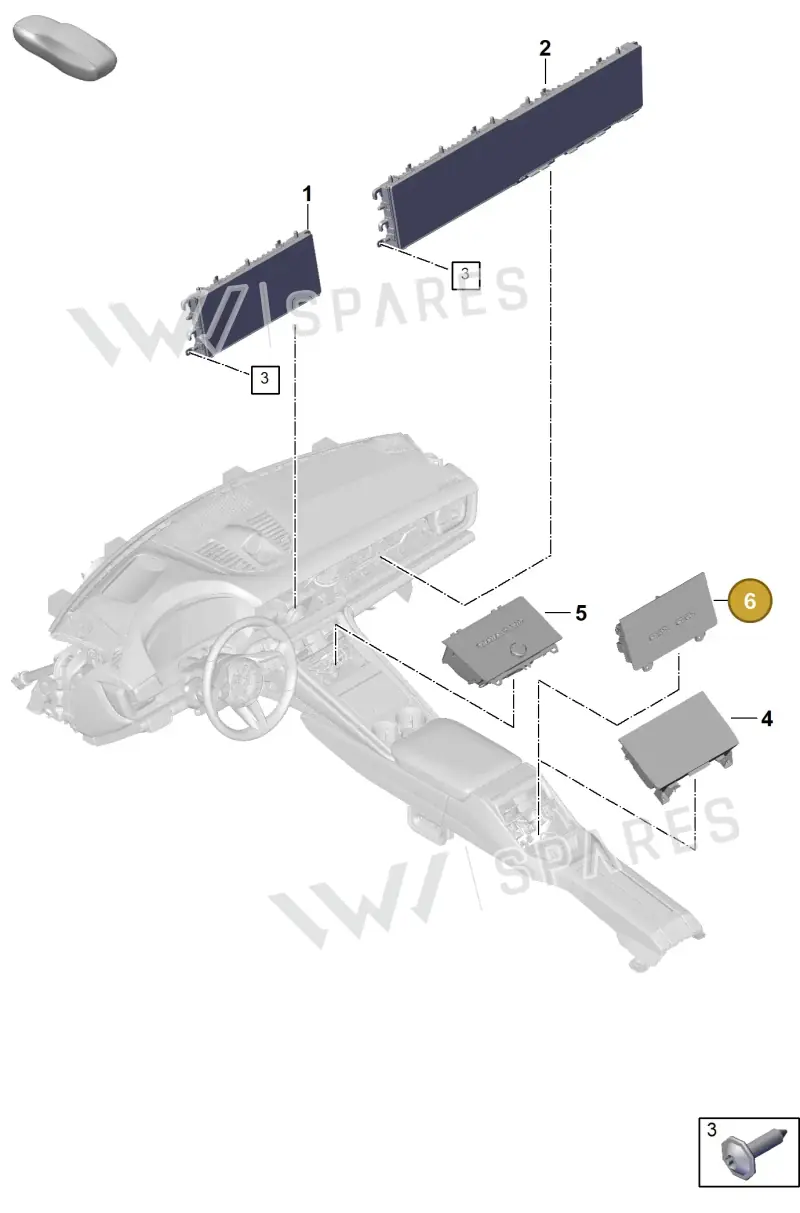 PAE919612BI44 Porsche Control Panel (Rhodium Grey I44)
