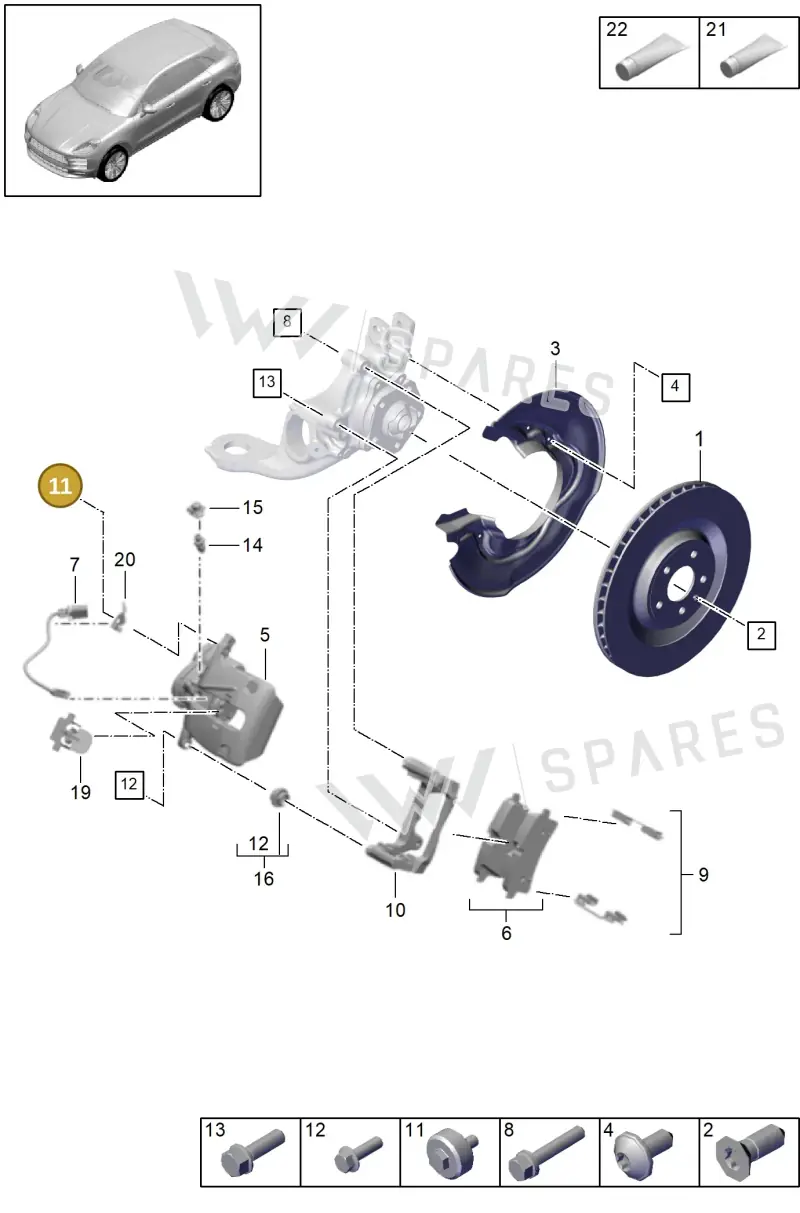 PAF001921 Porsche Balance Weight with Hexagon Bolt