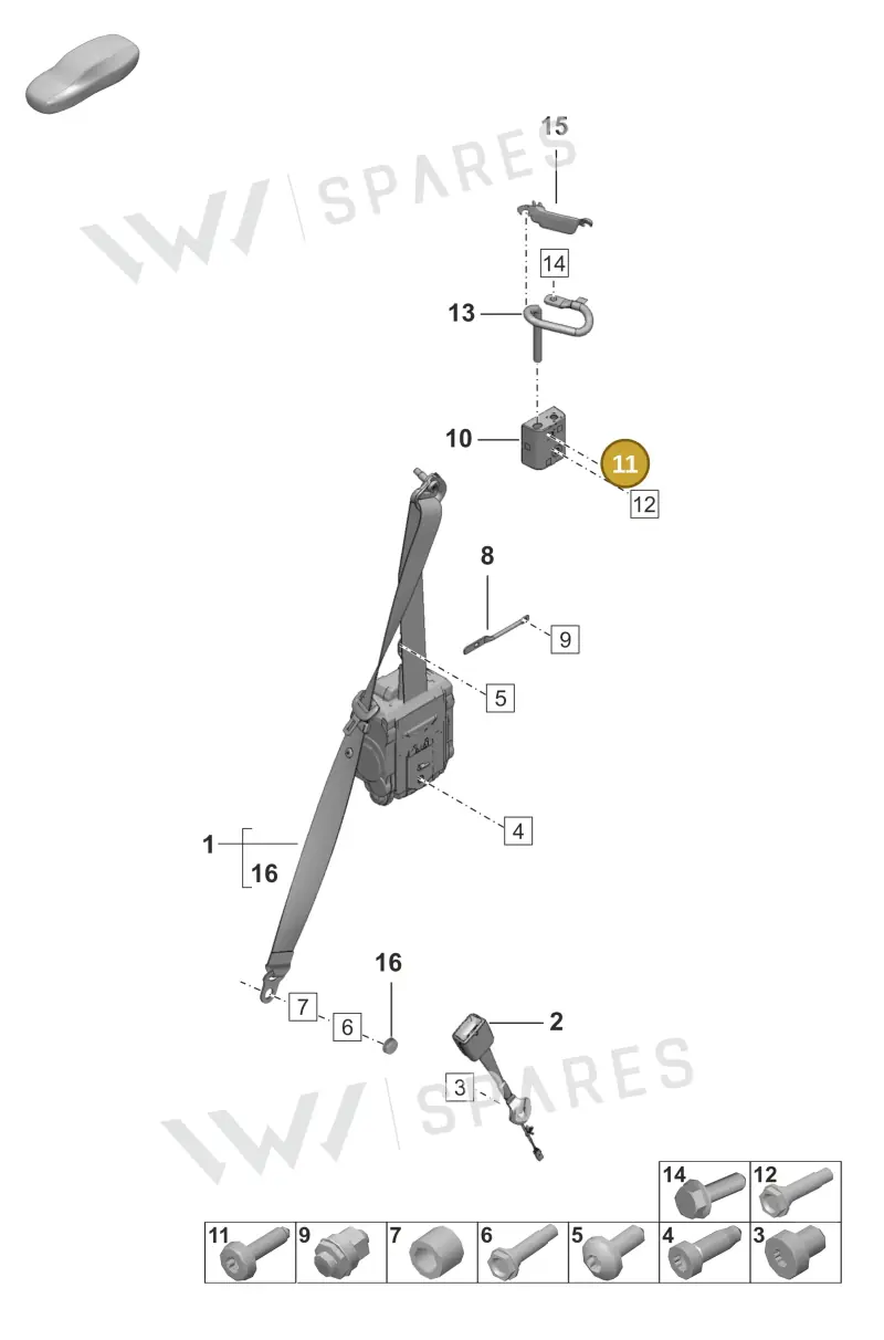 PAF002424 Porsche Hexagon Socket Head Bolt