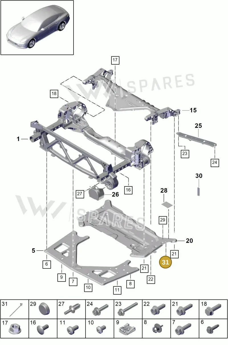 PAF005439 Porsche Cable Tie with Terminal Socket