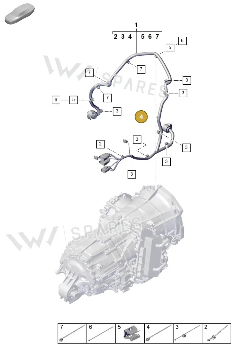 PAF007803 Porsche Cable Ties with Bracket