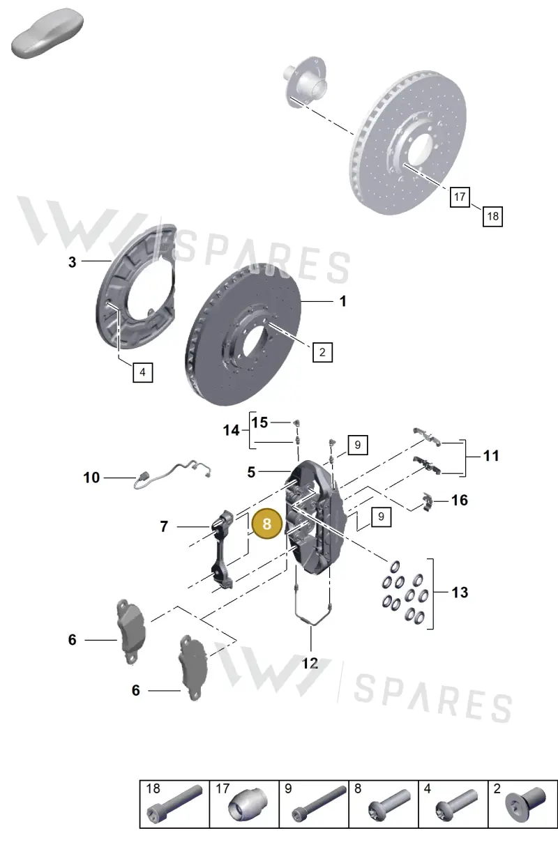 PAF008187 Porsche Hexagon Socket Flat Head Bolt