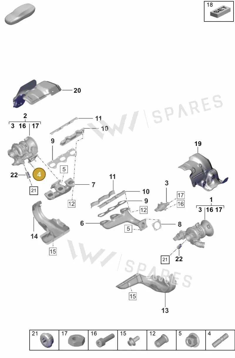PAF008300 Porsche Threaded Pin